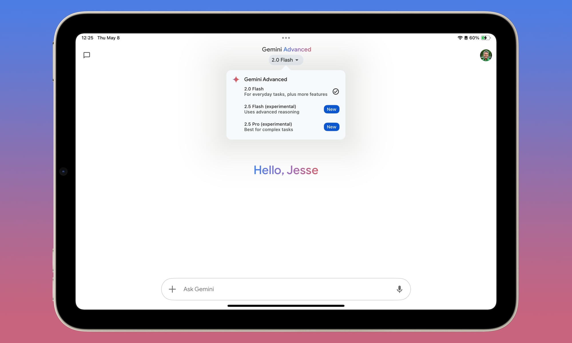 Aggiornamento di Gemini: menu laterale ora disponibile su tablet