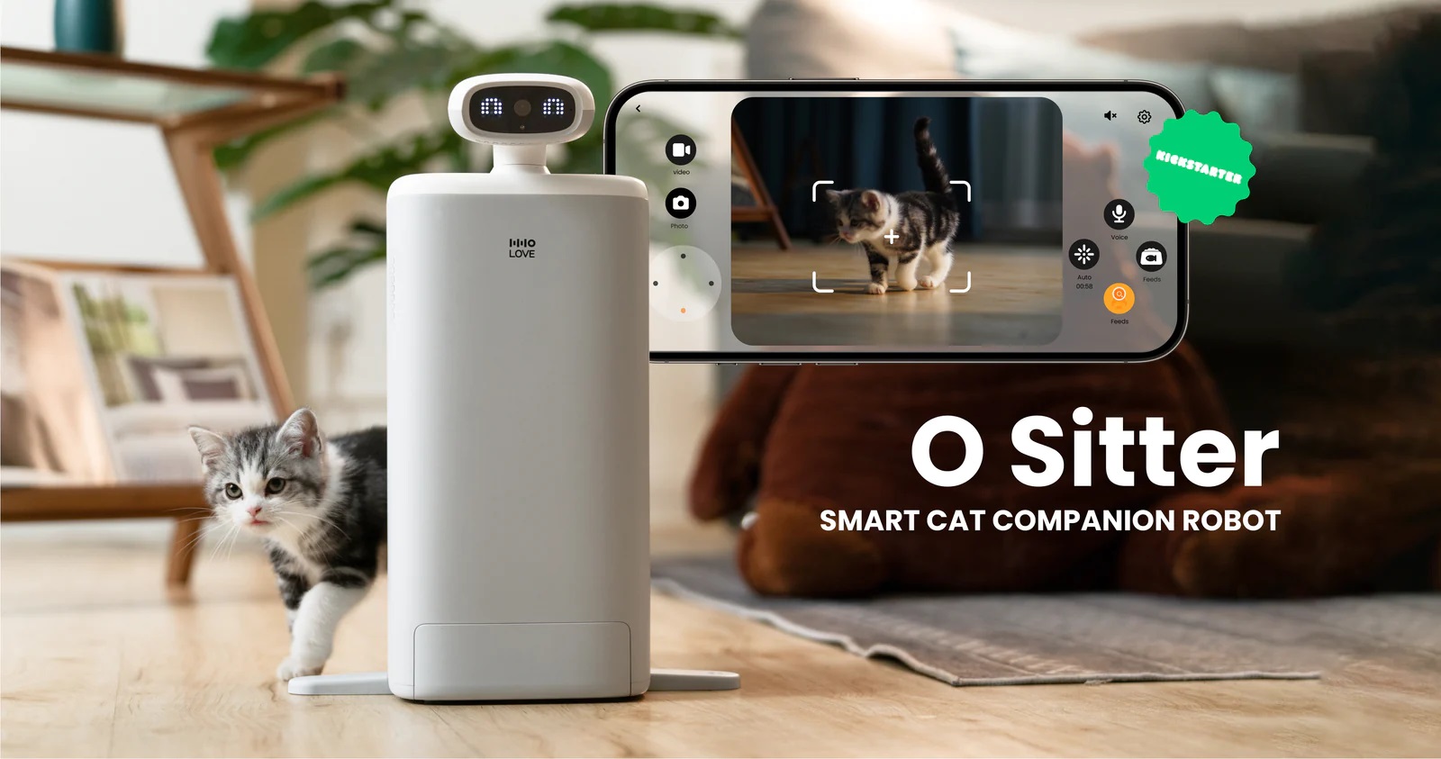 HHOLOVE O Sitter: robot-sitter intelligente per gatti con telecamera e mangiatoia automatica che intrattiene e nutre gli animali domestici HHOLOVE O Sitter: robot-sitter intelligente per gatti con telecamera e mangiatoia automatica che intrattiene e nutre gli animali domestici