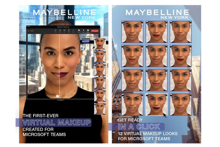 Microsoft ha aggiunto a Teams i filtri "make-up" di Maybelline con intelligenza artificiale Microsoft ha aggiunto a Teams i filtri "make-up" di Maybelline con intelligenza artificiale