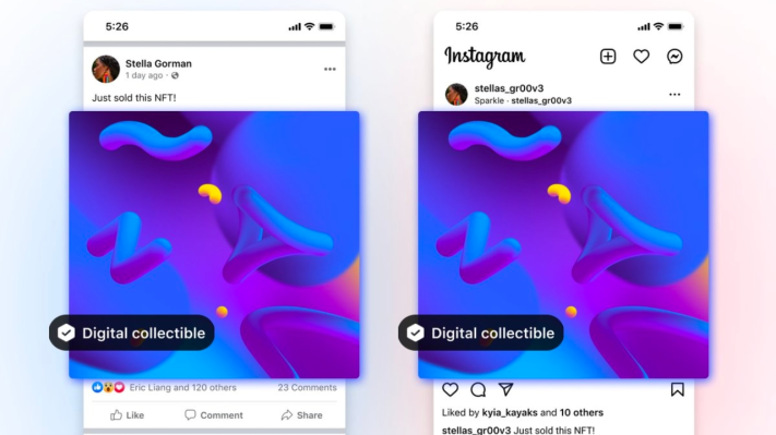 Le NFT possono ora essere condivise su Instagram e Facebook Le NFT possono ora essere condivise su Instagram e Facebook