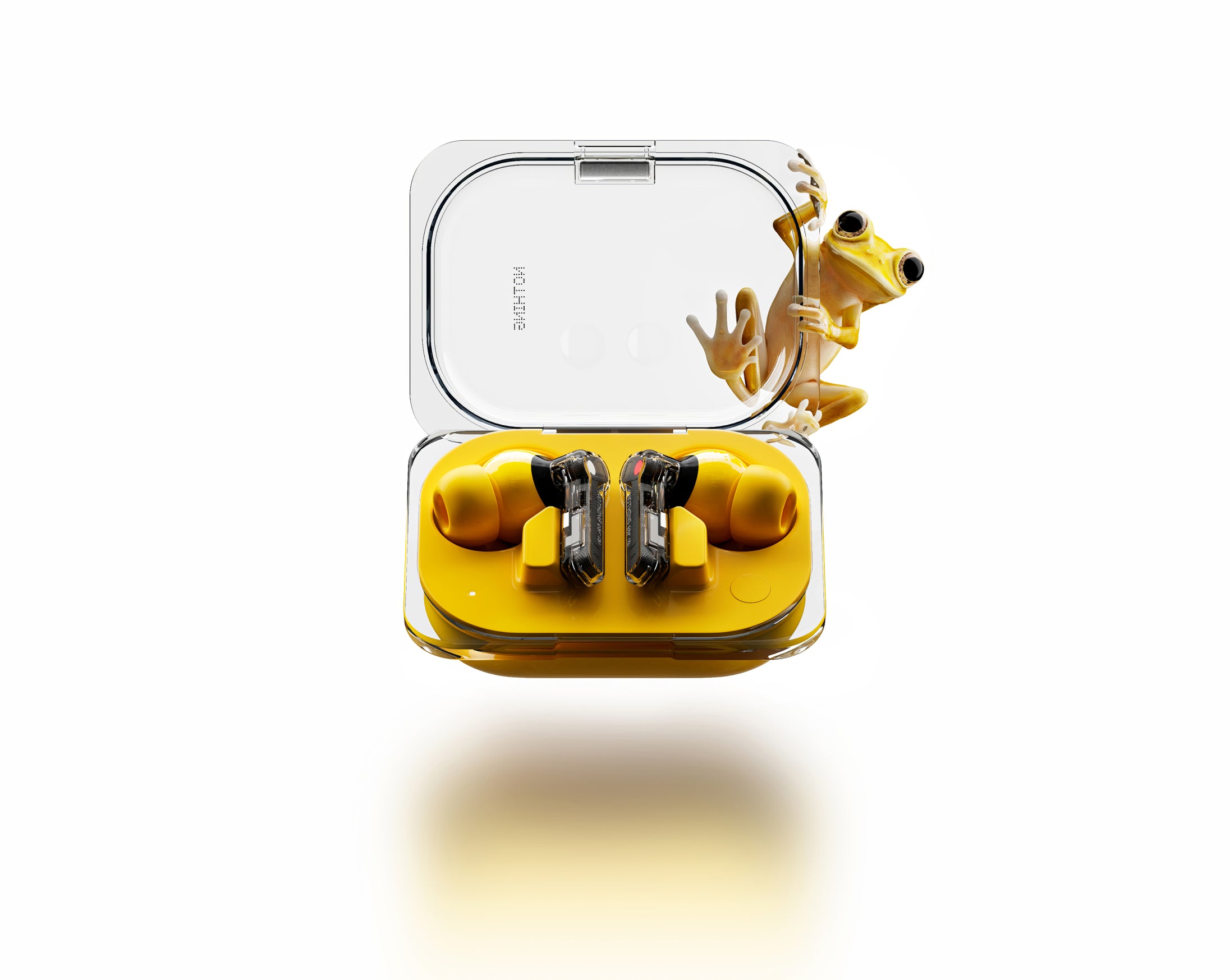 Nothing Ear (a): Una versione semplificata del Nothing Ear con colore giallo, ANC e fino a 42,5 ore di durata della batteria per 99 dollari. Nothing Ear (a): Una versione semplificata del Nothing Ear con colore giallo, ANC e fino a 42,5 ore di durata della batteria per 99 dollari.