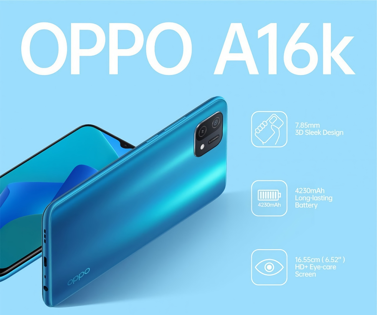 OPPO A16k: chip MediaTek Helio G35, batteria 4230mAh e prezzo di 140 dollari OPPO A16k: chip MediaTek Helio G35, batteria 4230mAh e prezzo di 140 dollari