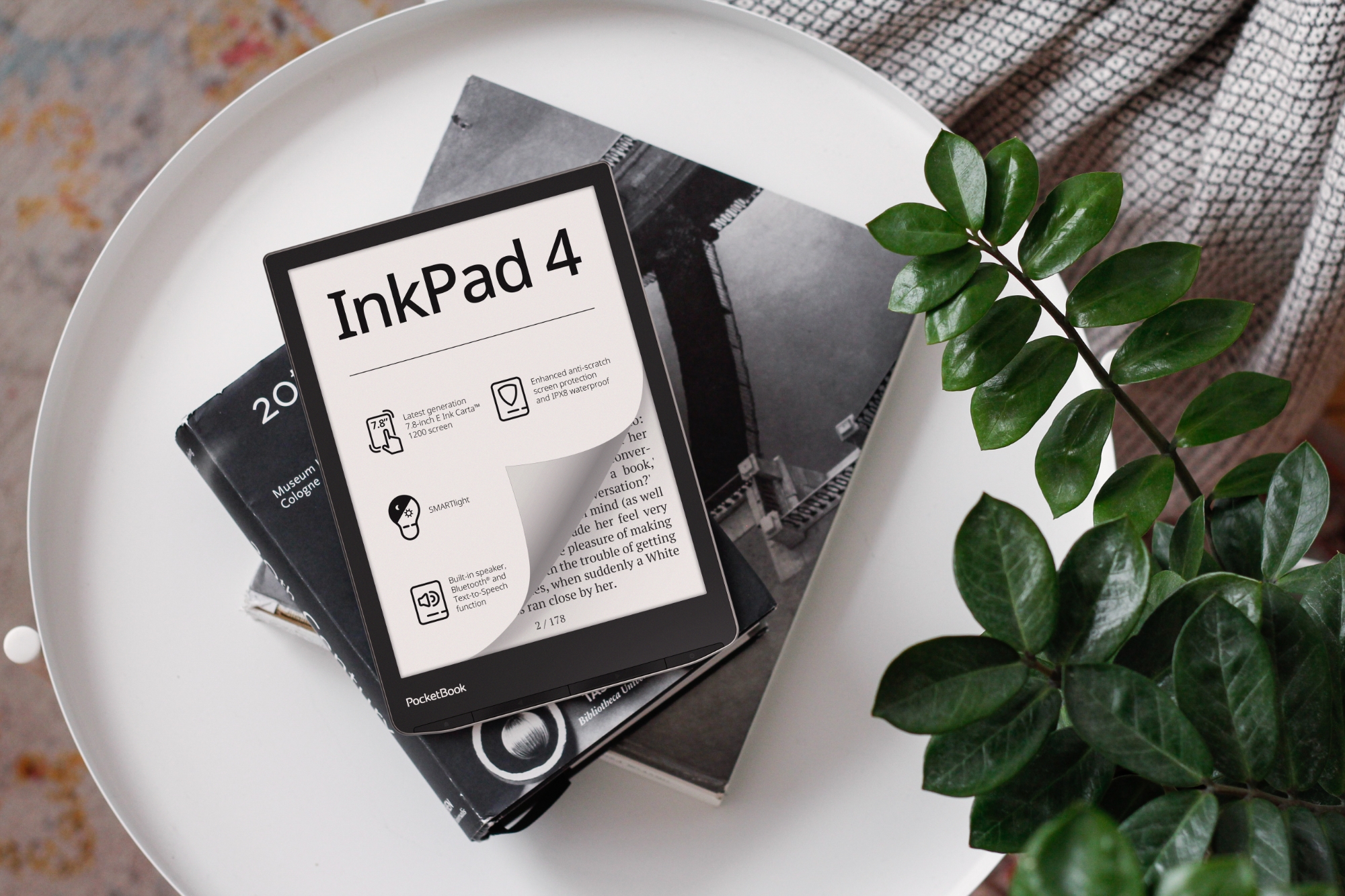 PocketBook InkPad 4: e-book da 7,8" con altoparlante, Bluetooth e protezione IPX8 PocketBook InkPad 4: e-book da 7,8" con altoparlante, Bluetooth e protezione IPX8