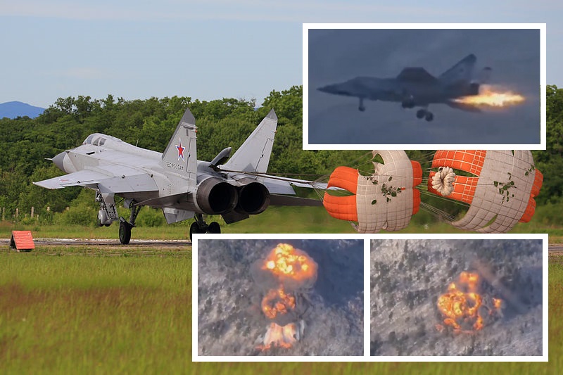Il caccia-intercettore russo MiG-31 da 35 milioni di dollari prende fuoco in volo e si schianta (video)
