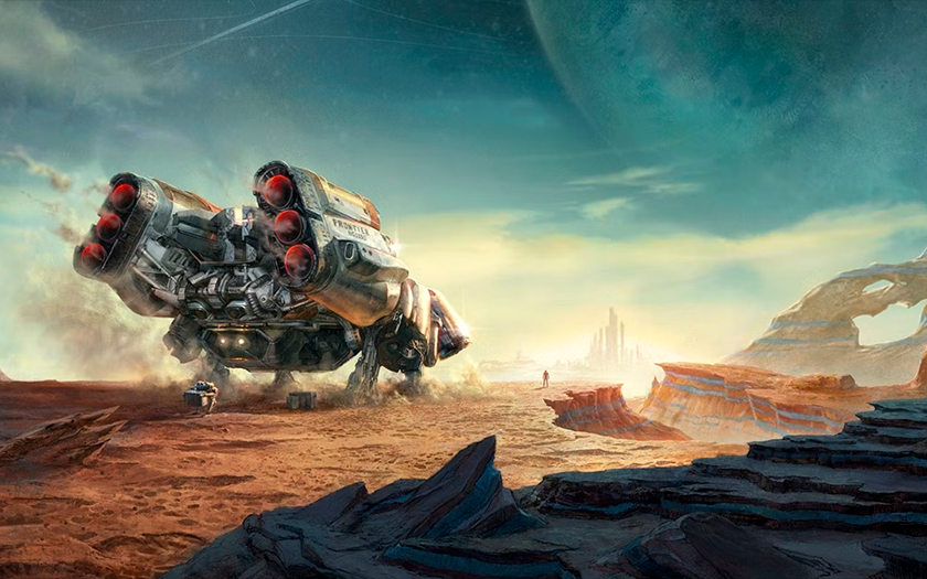 La concept art di Starfield, realizzata nello stile retrò delle opere spaziali, mostra robot, navi e la diversità dello spazio infinito. La concept art di Starfield, realizzata nello stile retrò delle opere spaziali, mostra robot, navi e la diversità dello spazio infinito.