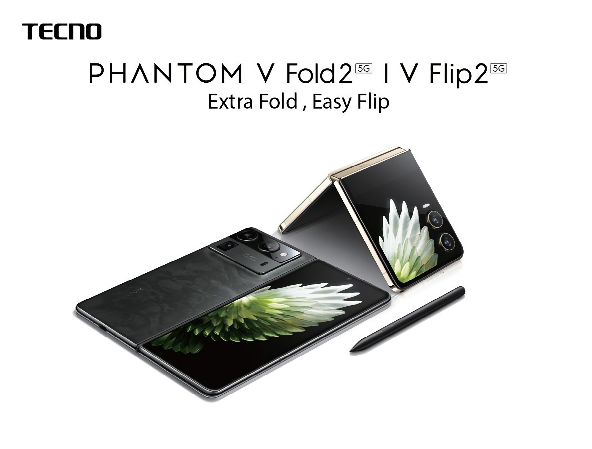 Insider mostra come saranno gli smartphone pieghevoli TECNO Phantom V Fold 2 e TECNO V Flip 2 