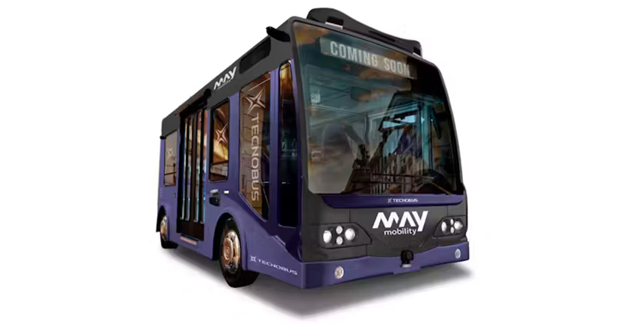 I microbus elettrici autonomi di May Mobility e Tecnobus saranno presto sulle strade della città Il futuro del trasporto pubblico: Ecco il minibus elettrico di May Mobility e Tecnobus