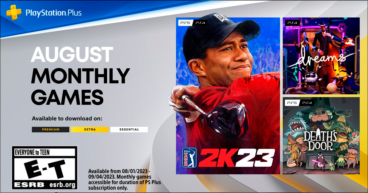 Non c'è male: Gli abbonati a PlayStation Plus riceveranno PGA Tour 2K23, Dreams e Death's Door ad agosto. Non c'è male: Gli abbonati a PlayStation Plus riceveranno PGA Tour 2K23, Dreams e Death's Door ad agosto.