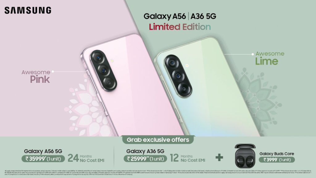 Samsung Galaxy svela: uno sguardo audace sui modelli A56 e A36