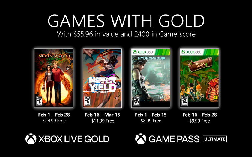 I giochi per gli abbonati Xbox Live Gold di febbraio sono diventati noti. Idrofobia, Broken Sword 5 e altri I giochi per gli abbonati Xbox Live Gold di febbraio sono diventati noti. Idrofobia, Broken Sword 5 e altri