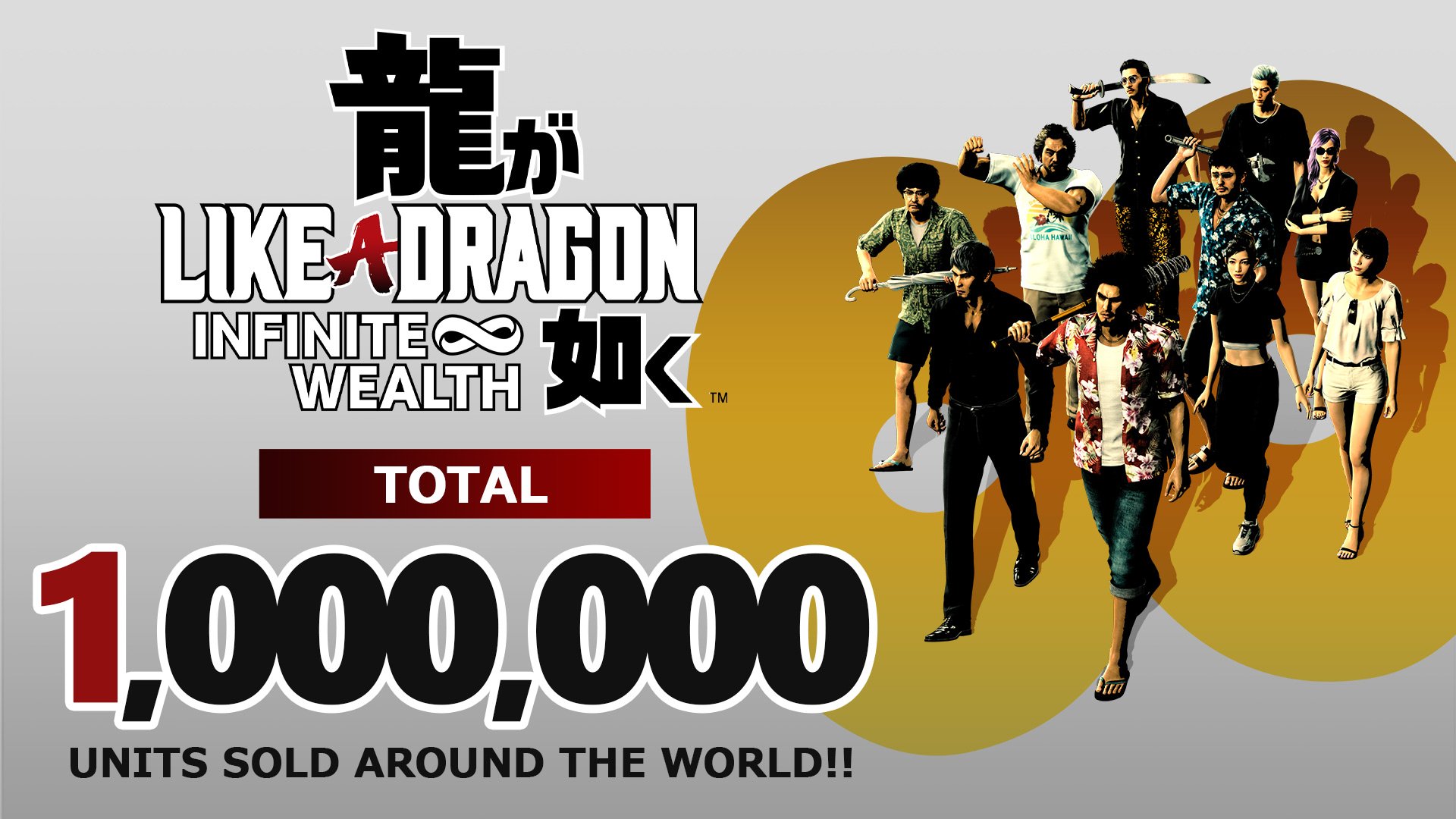 Sega ha annunciato che Like a Dragon: Infinite Wealth ha raggiunto un milione di copie vendute Sega ha annunciato che Like a Dragon: Infinite Wealth ha raggiunto un milione di copie vendute