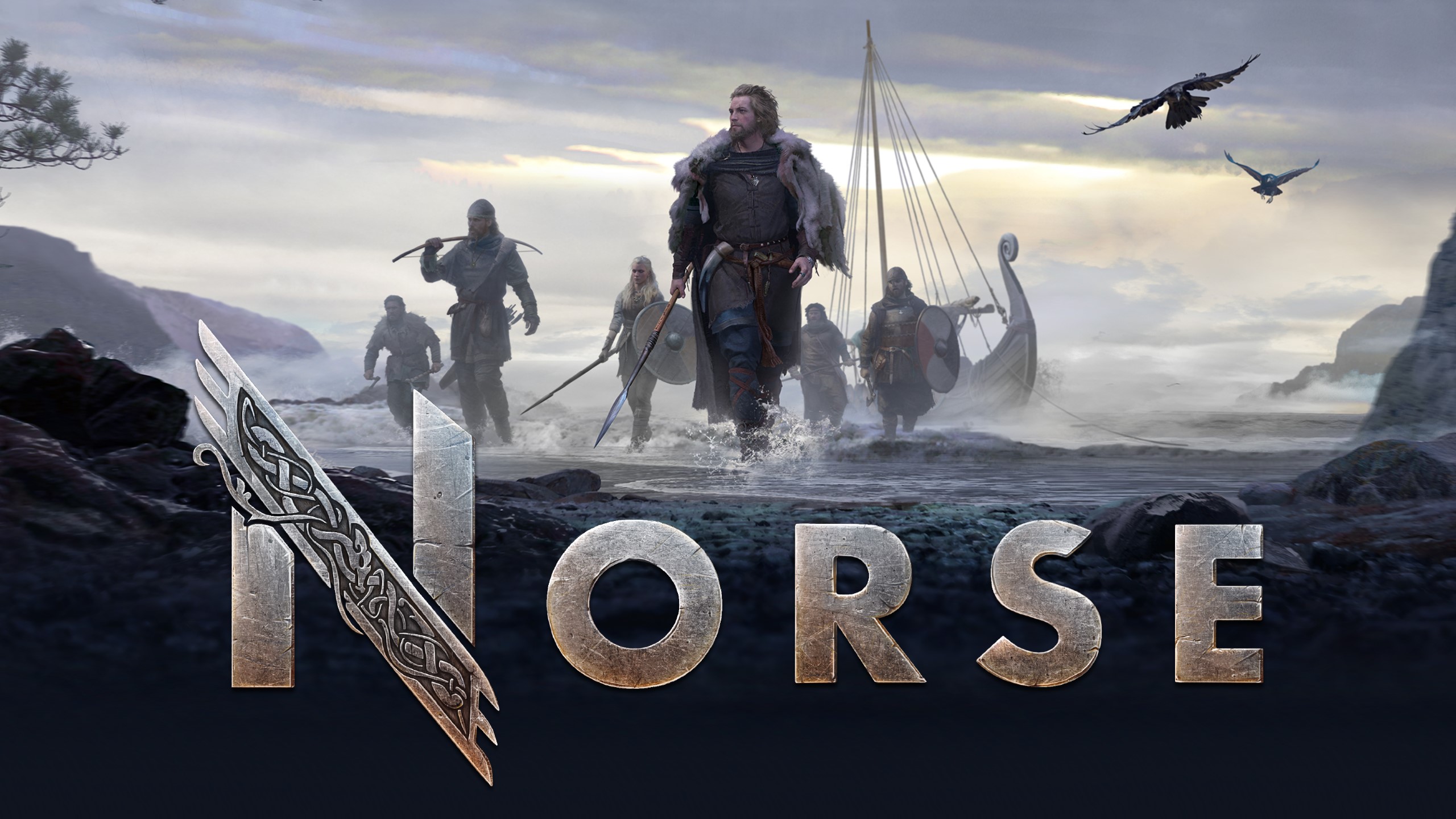Poster norreno futuristico: una combinazione di tecnologia e patrimonio vichingo Esplora il mondo high-tech dei vichinghi con il poster interattivo Norse