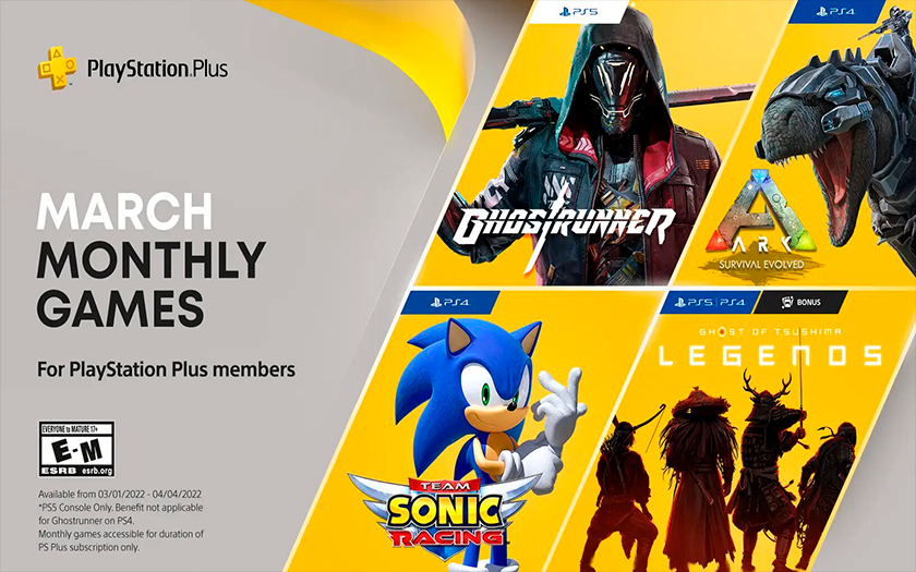 Abbonamento PlayStation Plus a marzo: Ghostrunner, ARK: Survival Evolved e bel bonus Ghost of Tsushima: Legends Abbonamento PlayStation Plus a marzo: Ghostrunner, ARK: Survival Evolved e bel bonus Ghost of Tsushima: Legends
