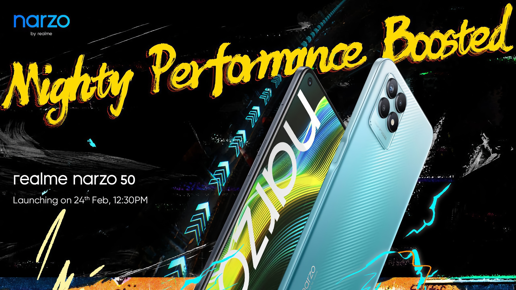 Ufficiale: il 24 febbraio verrà presentato realme Narzo 50 con schermo a 120Hz e chip MediaTek Helio G96 Ufficiale: il 24 febbraio verrà presentato realme Narzo 50 con schermo a 120Hz e chip MediaTek Helio G96