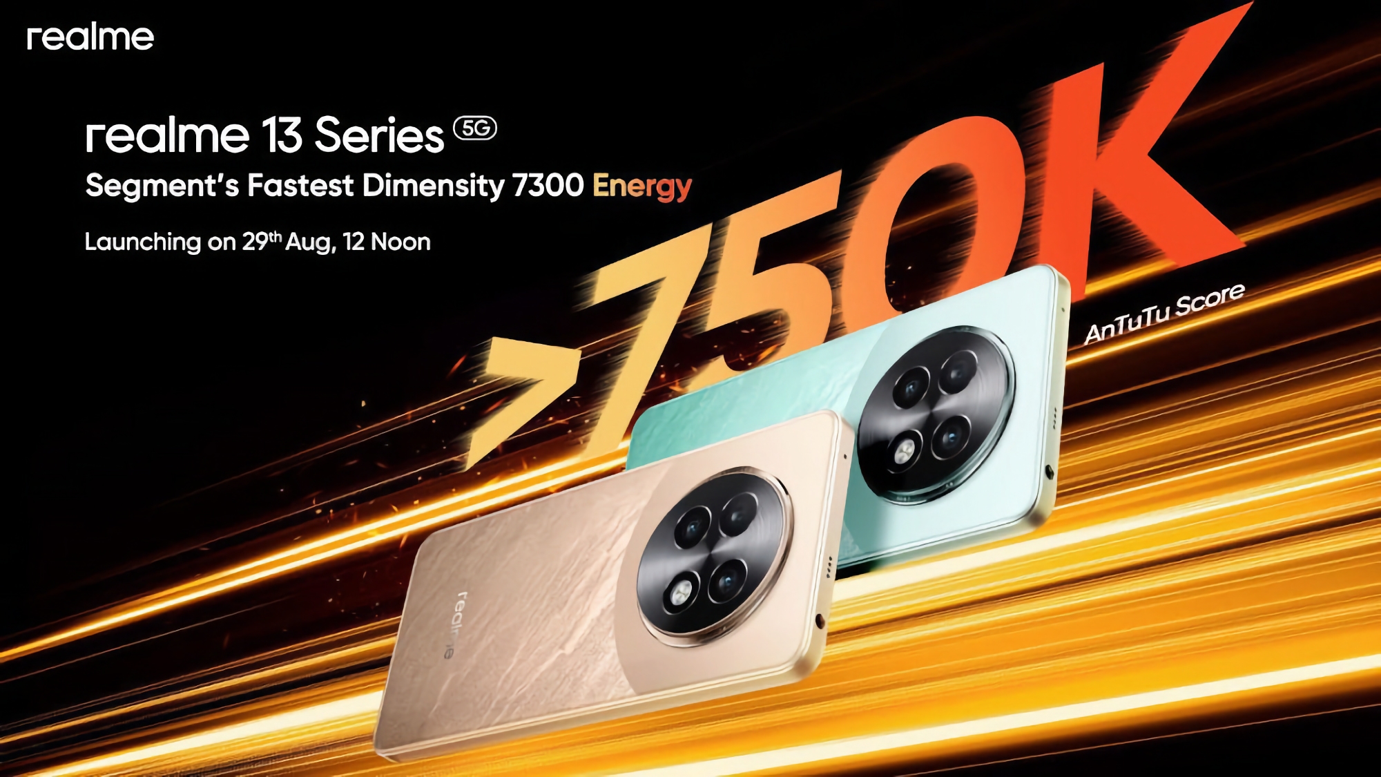 Il realme 13 e il realme 13+ avranno il chip MediaTek Dimensity 7300 Energy e debutteranno il 29 agosto. Il realme 13 e il realme 13+ avranno il chip MediaTek Dimensity 7300 Energy e debutteranno il 29 agosto.