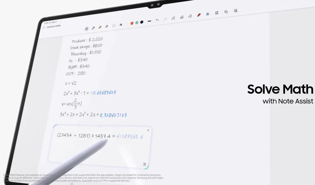 Rivoluzione in Samsung Notes: ecco Math Solver per una risoluzione impeccabile dei problemi Samsung Notes: Risolvere i problemi più velocemente con la nuova funzione Math Solver