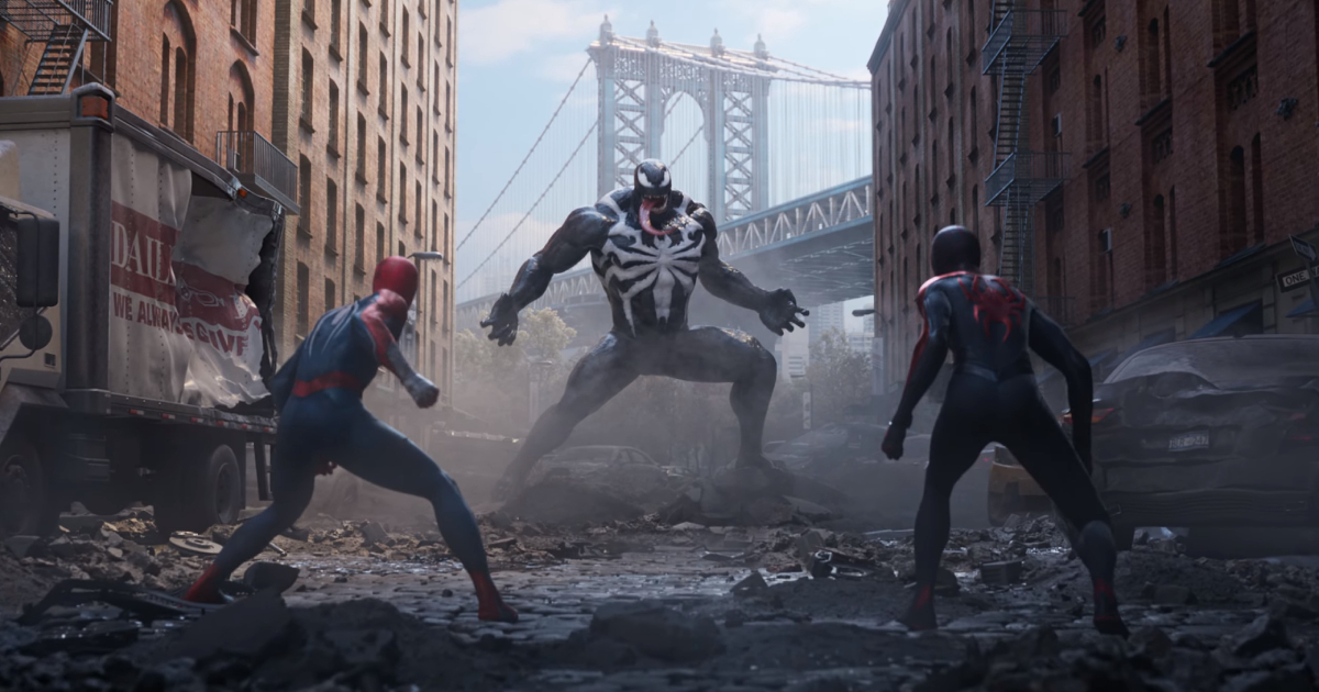 Sony, durante la partita di NFL, ha mostrato uno spot cinematografico di 1 minuto per Marvel's Spider-Man 2, dove ha luogo la battaglia con Venom. Sony, durante la partita di NFL, ha mostrato uno spot cinematografico di 1 minuto per Marvel's Spider-Man 2, dove ha luogo la battaglia con Venom.