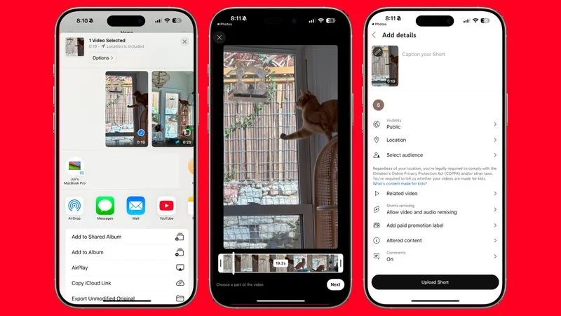 YouTube ripristina il supporto del Foglio di condivisione iOS per il caricamento di video su iPhone YouTube ripristina il supporto del Foglio di condivisione iOS per il caricamento di video su iPhone