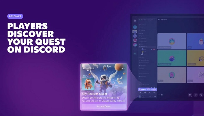 Il servizio Discord vedrà la pubblicità questa settimana, con l'introduzione dell'opzione "Sponsored Quest".-2 Il servizio Discord vedrà la pubblicità questa settimana, con l'introduzione dell'opzione "Sponsored Quest".-2