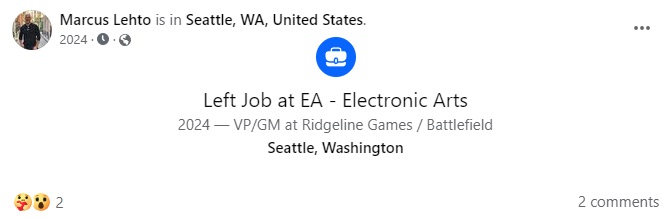Il direttore del gioco Battlefield 2042 ha lasciato Electronic Arts e lo studio Ridgeline Games-2 Il direttore del gioco Battlefield 2042 ha lasciato Electronic Arts e lo studio Ridgeline Games-2
