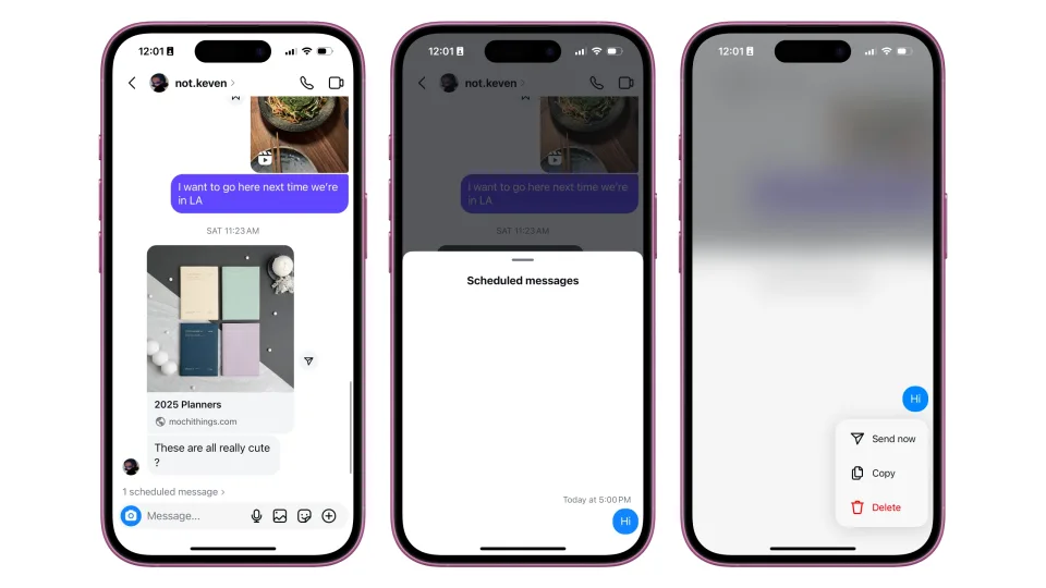 Come funziona l'opzione di messaggio differito su Instagram