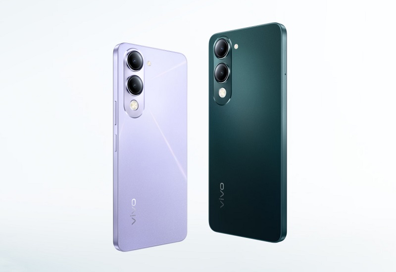 Smartphone Vivo Y19s GT 5G contro lo sfondo della natura
