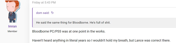 Insider: Sony stava effettivamente lavorando a una versione aggiornata di Bloodborne per PS5 e PC, ma per qualche motivo ha abbandonato i piani.-2 Insider: Sony stava effettivamente lavorando a una versione aggiornata di Bloodborne per PS5 e PC, ma per qualche motivo ha abbandonato i piani.-2