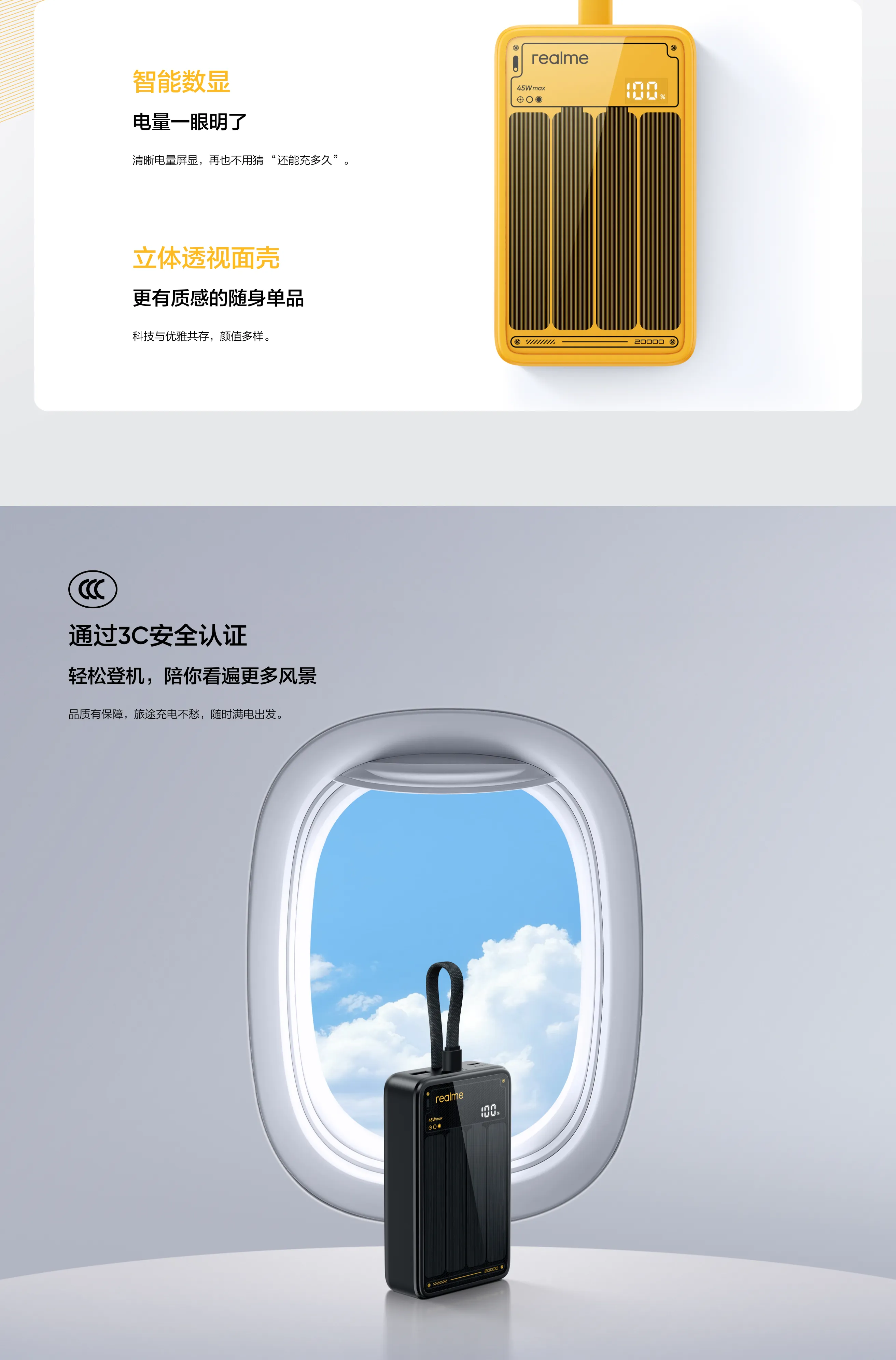 Realme 45W Power Bank - vista frontale