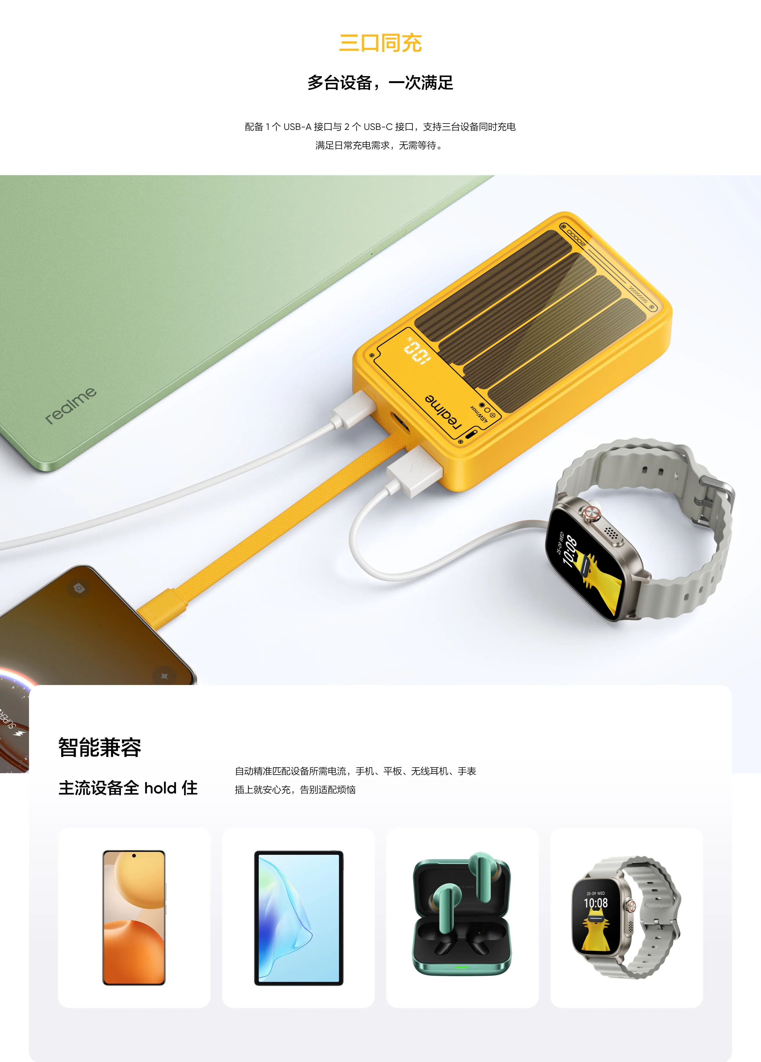 Realme 45W Power Bank in diversi colori