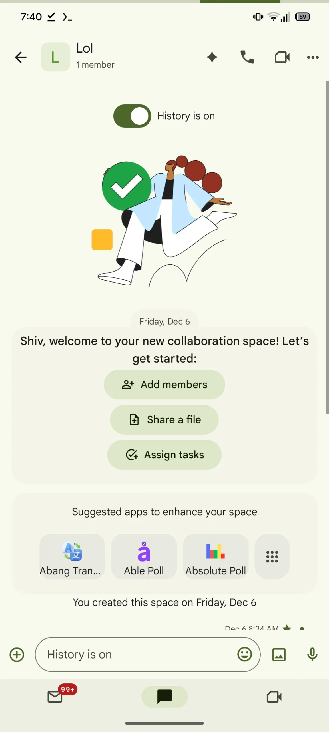 Immagine 1, aggiornamento Google Chat Immagine 1, aggiornamento Google Chat