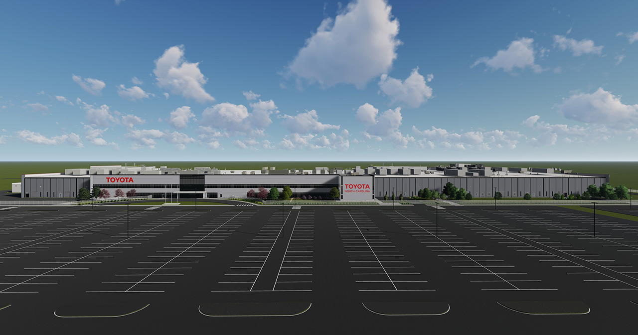 Visualizzazione TBMC Visualizzazione dello stabilimento Toyota Battery Manufacturing in North Carolina