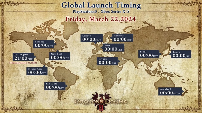Capcom ha rivelato l'orario esatto e la data di uscita di Dragon's Dogma 2 in diverse parti del mondo-3 Capcom ha rivelato l'orario esatto e la data di uscita di Dragon's Dogma 2 in diverse parti del mondo-3