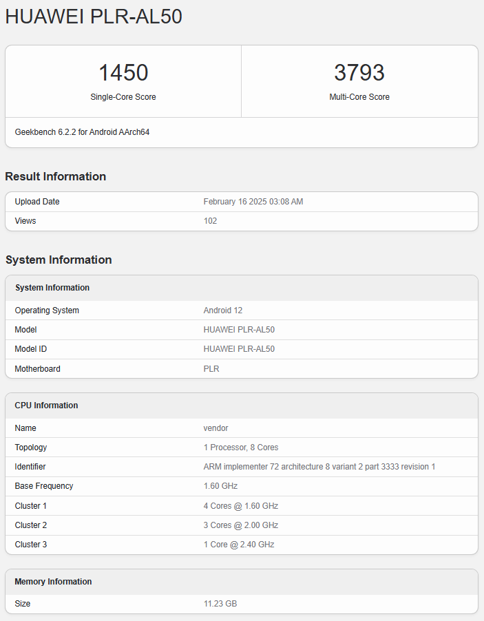 Risultati del test di Huawei Mate 70 Pro Premium Edition
