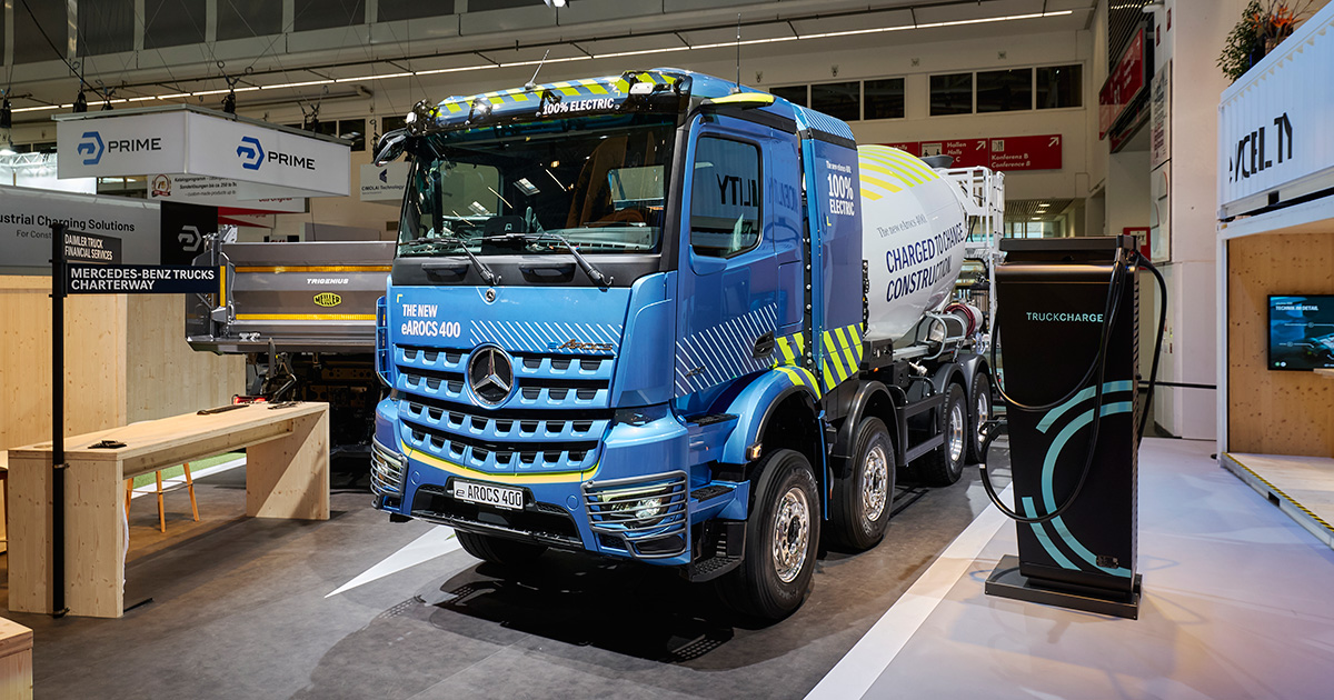 Mercedes-Benz eArocs 400 al bauma 2025 Mercedes-Benz eArocs 400 in versione betoniera