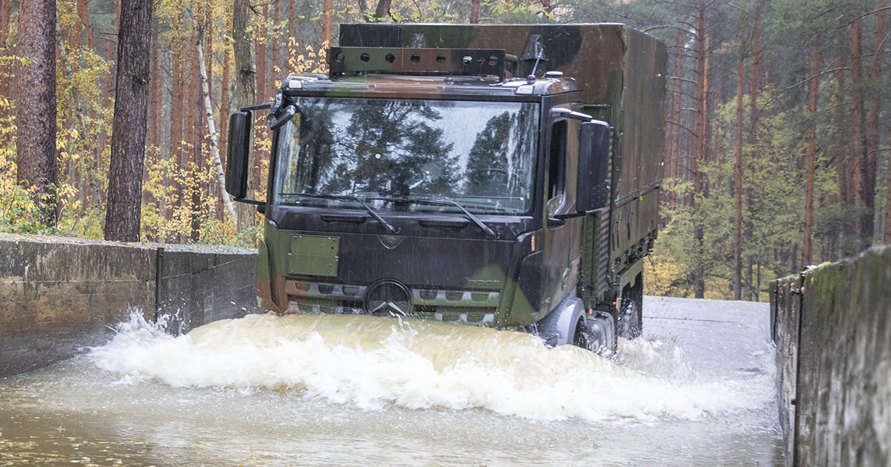 Camion Mercedes-Benz Arocs in fase di test
