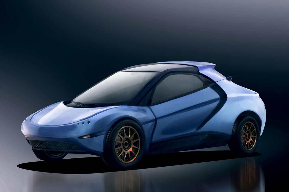 Vista interna dell'auto elettrica Mika