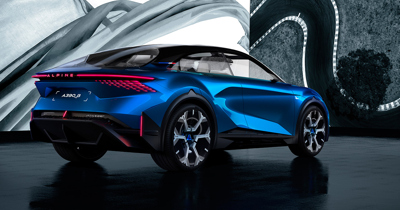 Alpine A390: scatto dinamico del concept
