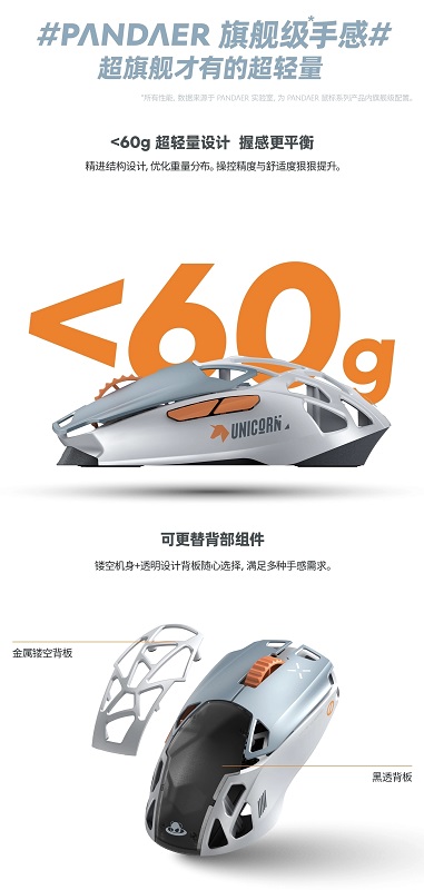 Mouse da gioco PANDAER con pulsanti laterali