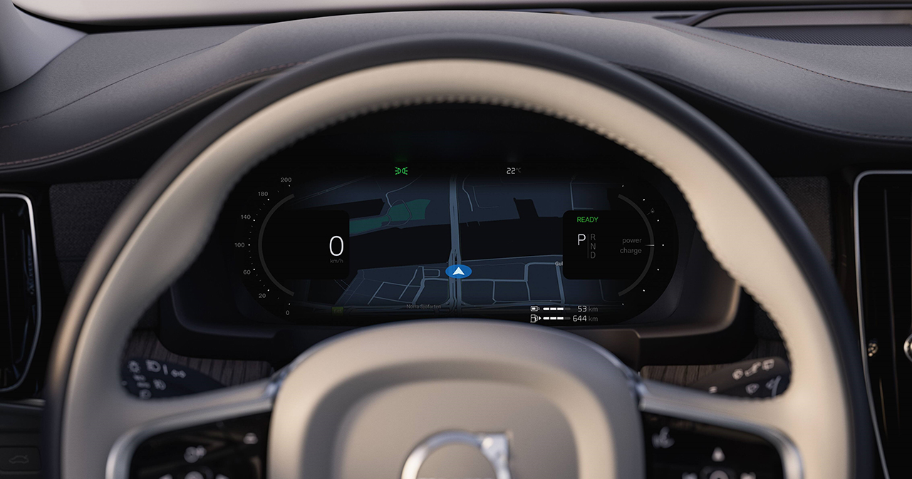 Schermo ampliato del sistema multimediale della nuova Volvo S90