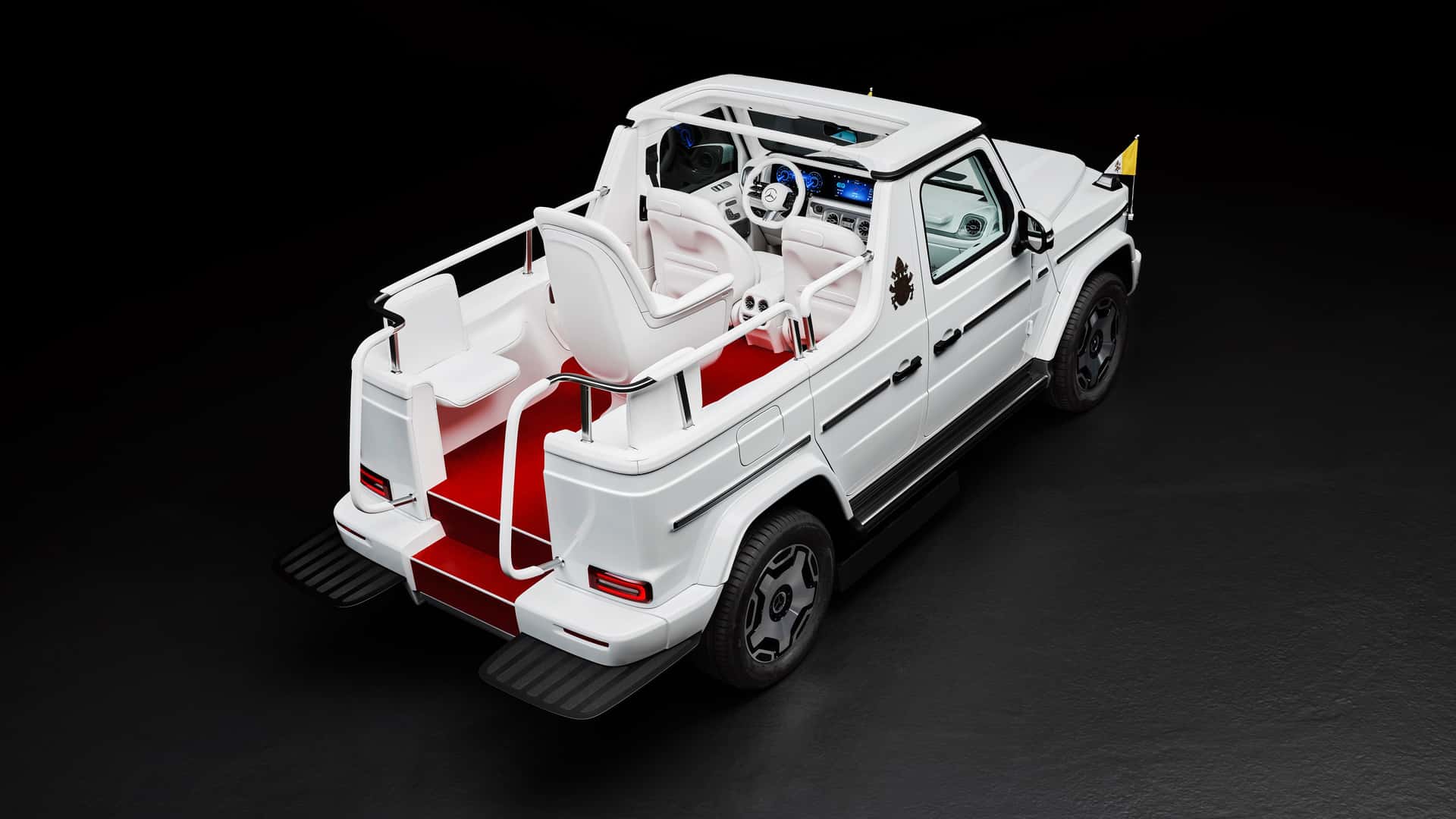 Sedile regolabile nella Papamobile Sedile regolabile nella Papamobile
