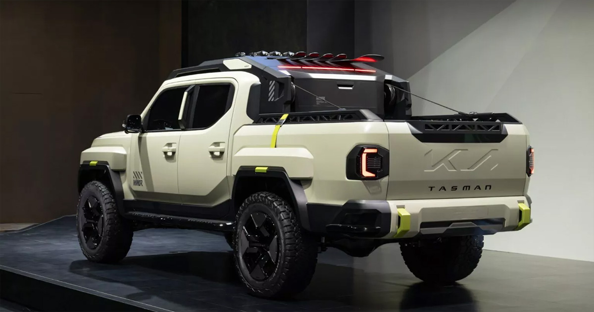 Design del frontale di Kia Tasman Weekender Design del frontale di Kia Tasman Weekender