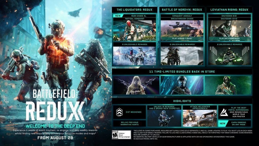 Gli sviluppatori di Battlefield 2042 hanno annunciato la Stagione 6 dello sparatutto e hanno parlato dell'evento Redux, che riproporrà i contenuti delle ultime tre stagioni e introdurrà un nuovo sistema di progressione.-2 Gli sviluppatori di Battlefield 2042 hanno annunciato la Stagione 6 dello sparatutto e hanno parlato dell'evento Redux, che riproporrà i contenuti delle ultime tre stagioni e introdurrà un nuovo sistema di progressione.-2