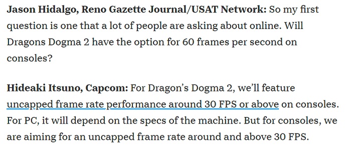 È ufficiale: gli alti FPS in Dragon's Dogma 2 sono disponibili solo su PC-2 È ufficiale: gli alti FPS in Dragon's Dogma 2 sono disponibili solo su PC-2