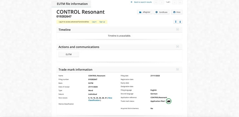 Marchio Control Resonant di Remedy Entertainment