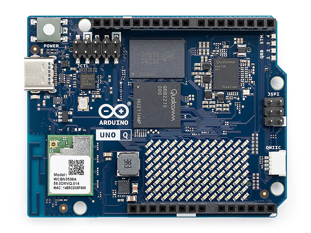 Vista principale della scheda Arduino UNO Q