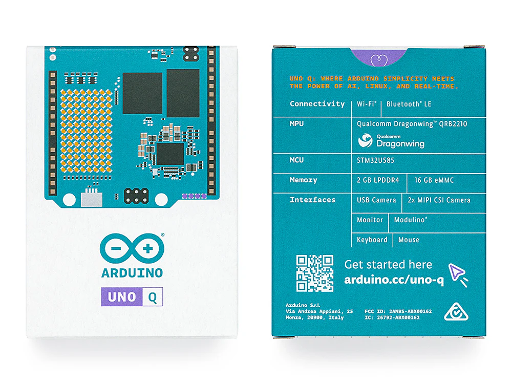 Imballaggio della scheda Arduino UNO Q