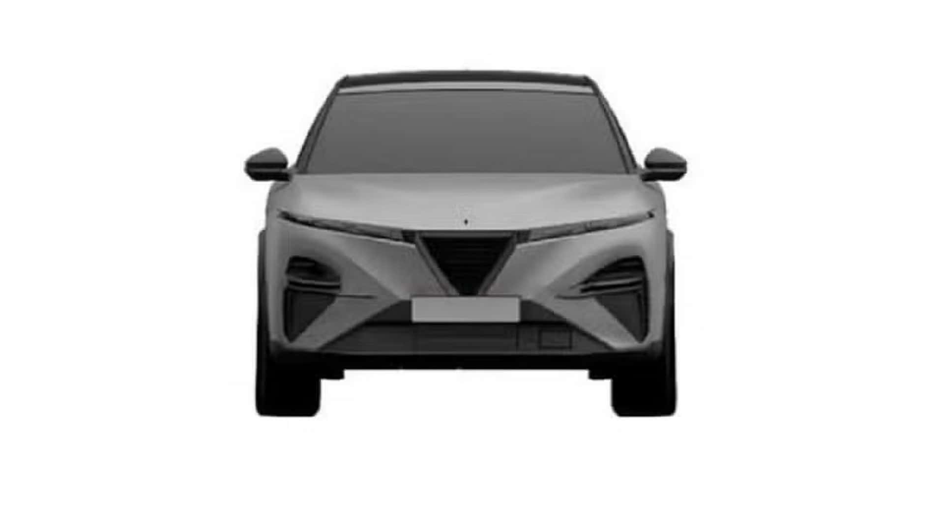 Triangolo luminoso sul retro dell'Alfa Romeo Stelvio 2025 Triangolo luminoso sul retro dell'Alfa Romeo Stelvio 2025