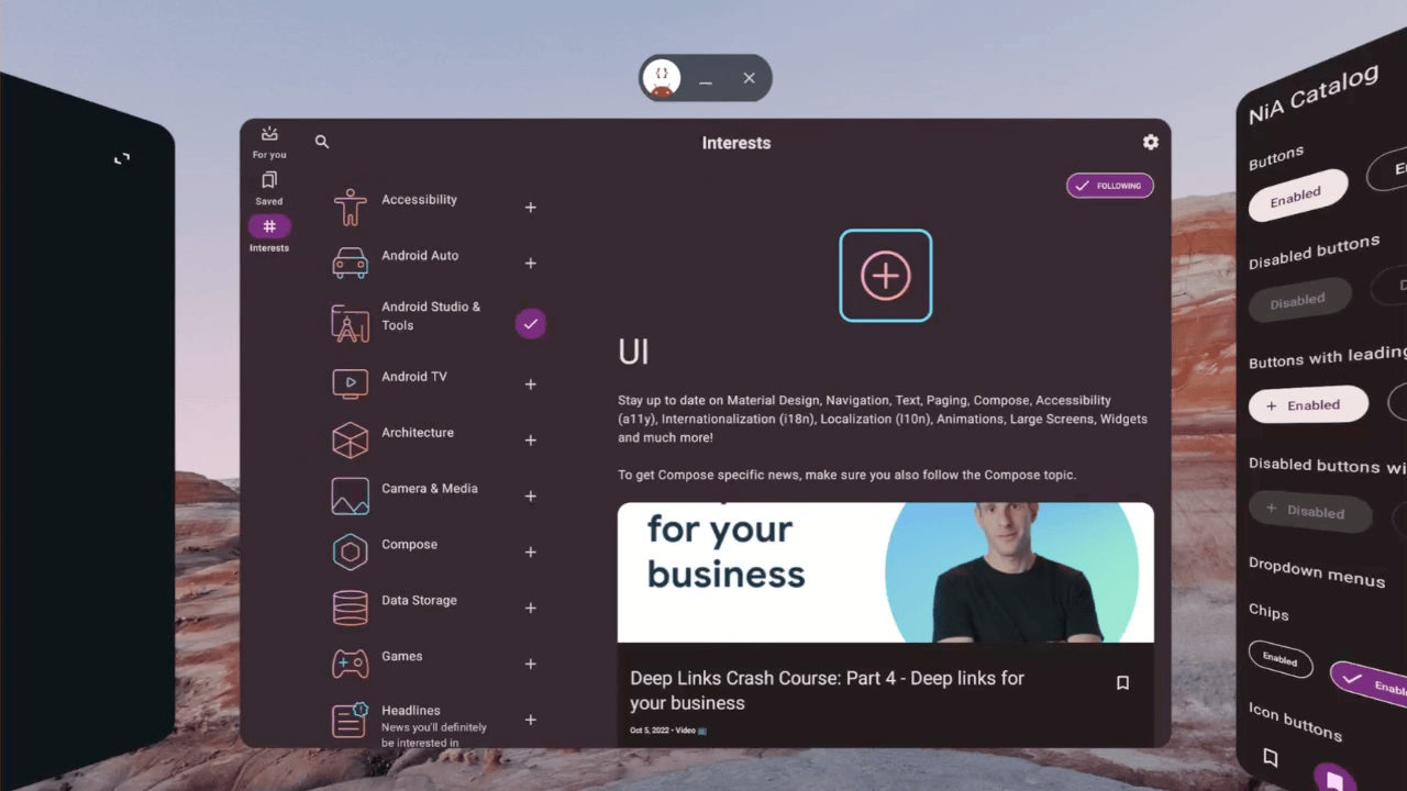 Android XR GIF Le animazioni di Android XR mostrano la potenza delle app per schermi di grandi dimensioni
