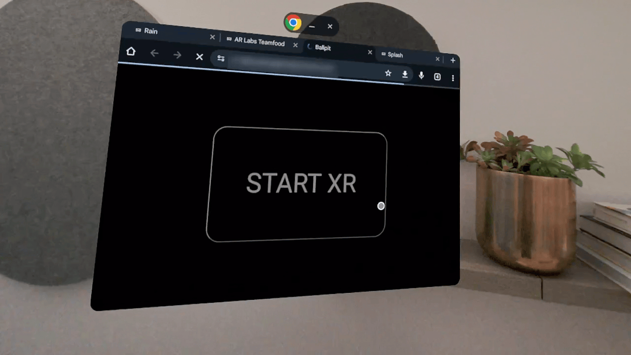 Chrome su Android XR GIF Animazione di Chrome su Android XR, dimostrazione delle funzionalità di WebXR