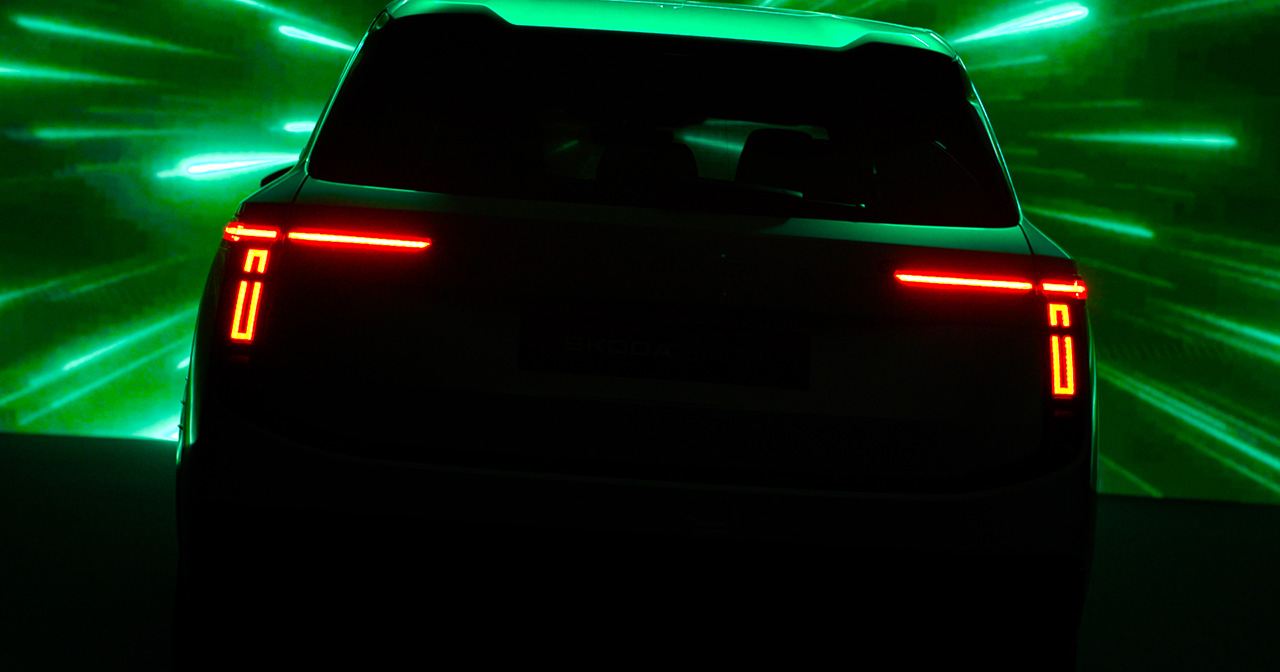 Immagine teaser del profilo laterale di Skoda Space Immagine teaser del profilo laterale di Skoda Space